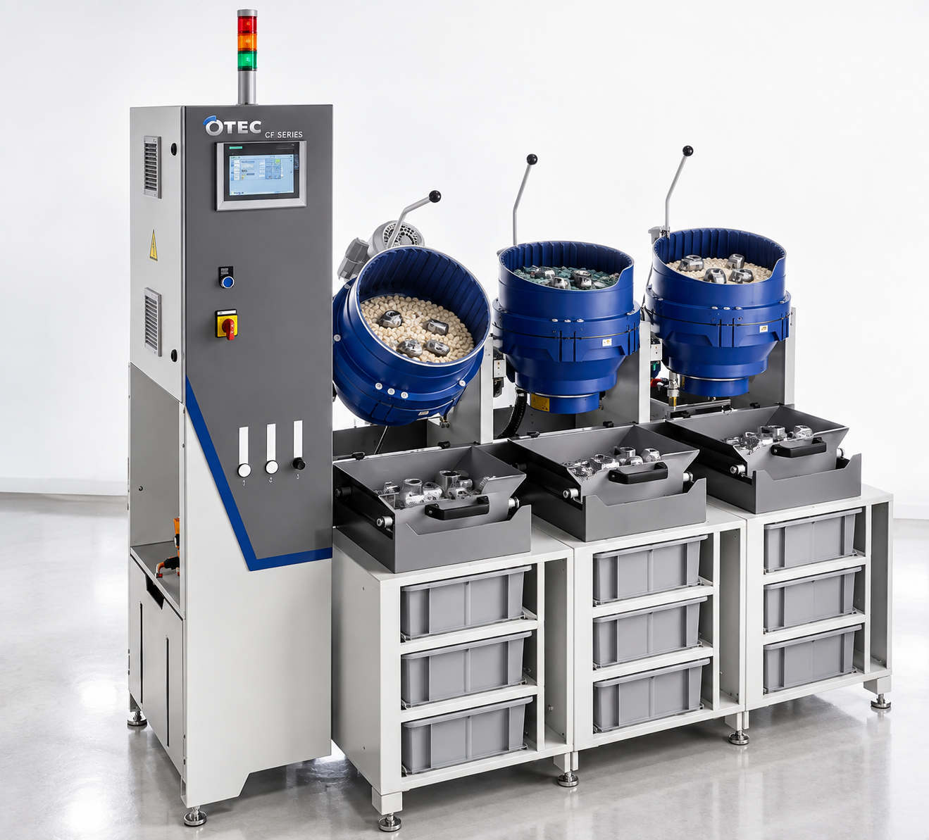 Gleitschleife_otec_2 OTEC-Tellerfliehkraftanlage zum Gleitschleifen und Entgraten von Metallbauteilen